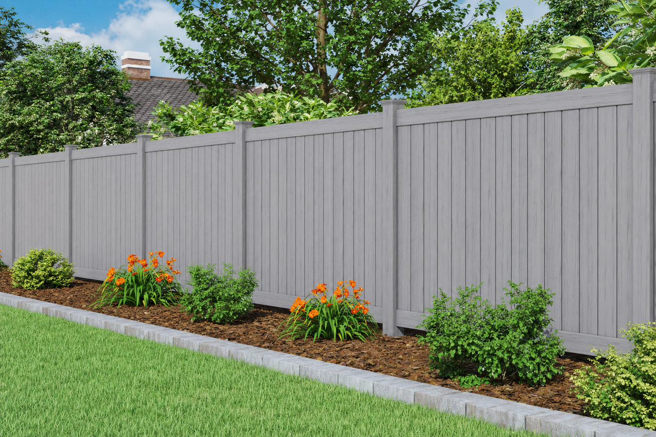 Vinyl fence installation